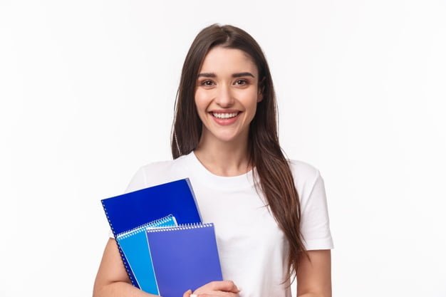 female student with books paperworks 1258 48204
